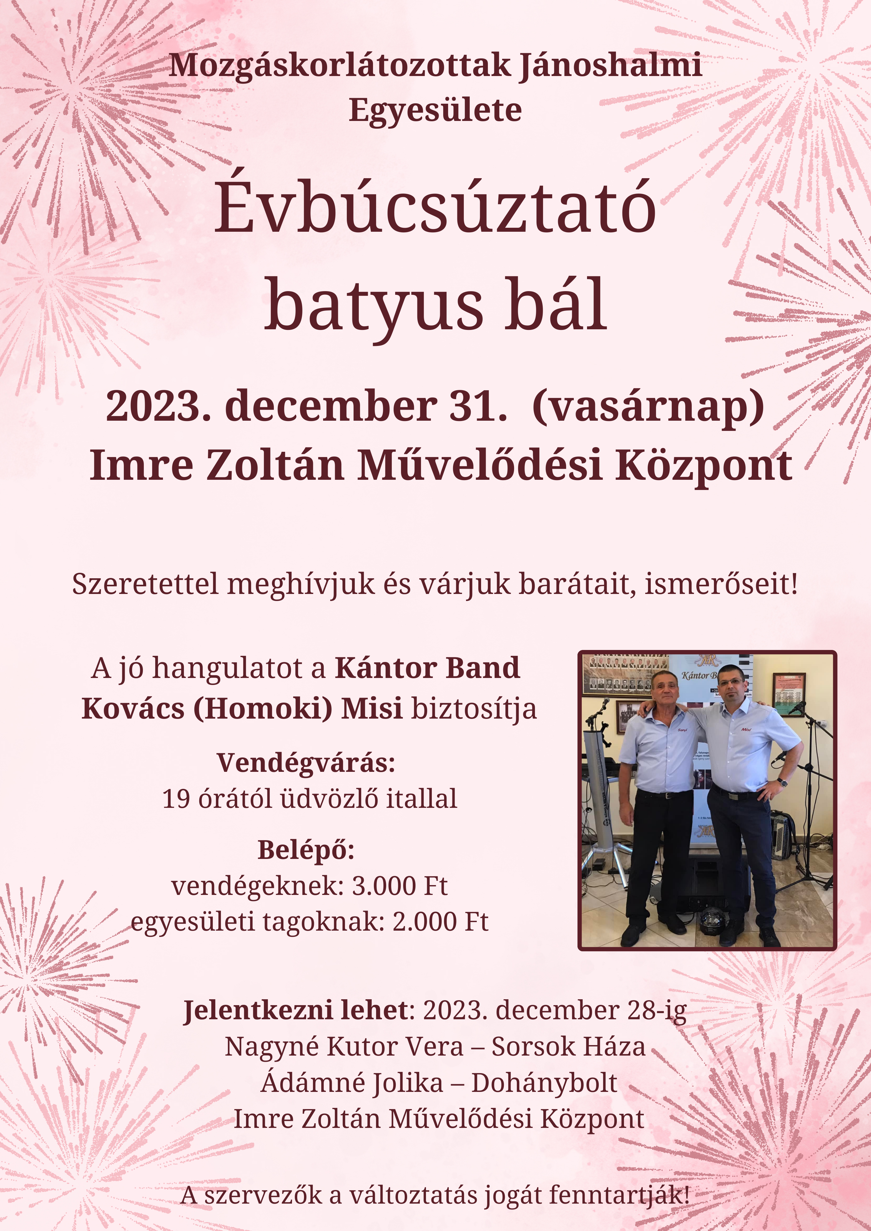 Évbúcsúztató batyus bál - 2023. december 31.